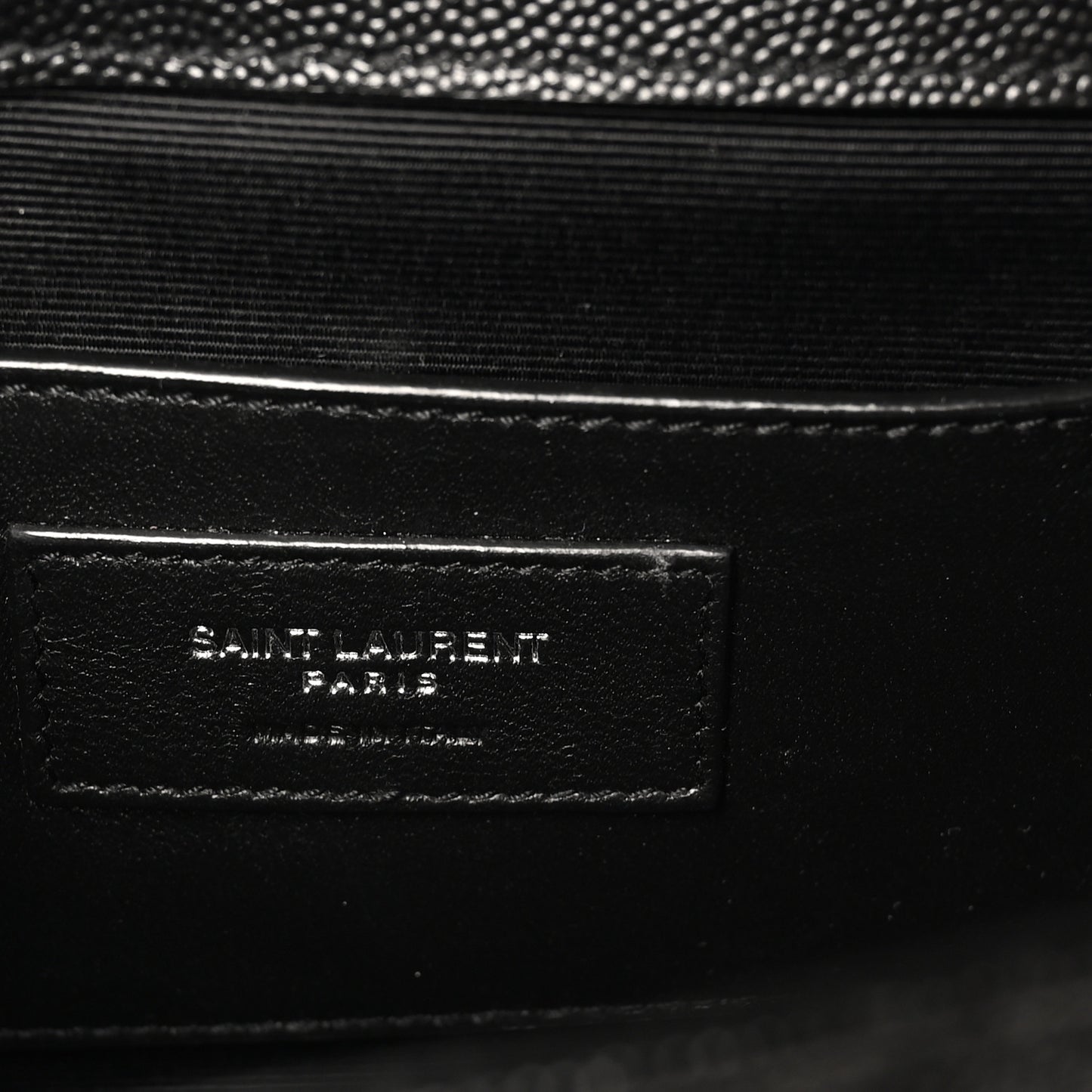 Grain De Poudre Textured Mixed Matelasse Triquilt Small Monogram Satchel Black
