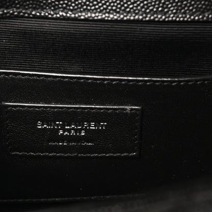 Saint Laurent Grain De Poudre Textured Mixed Matelasse Triquilt Small Monogram Satchel Black 5 of 8