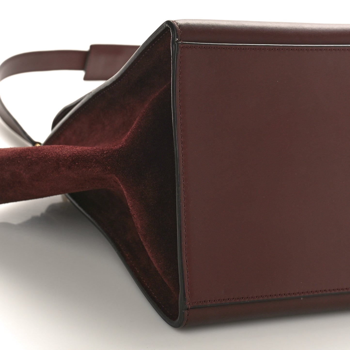 Smooth Calfskin Suede Medium Trapeze Burgundy