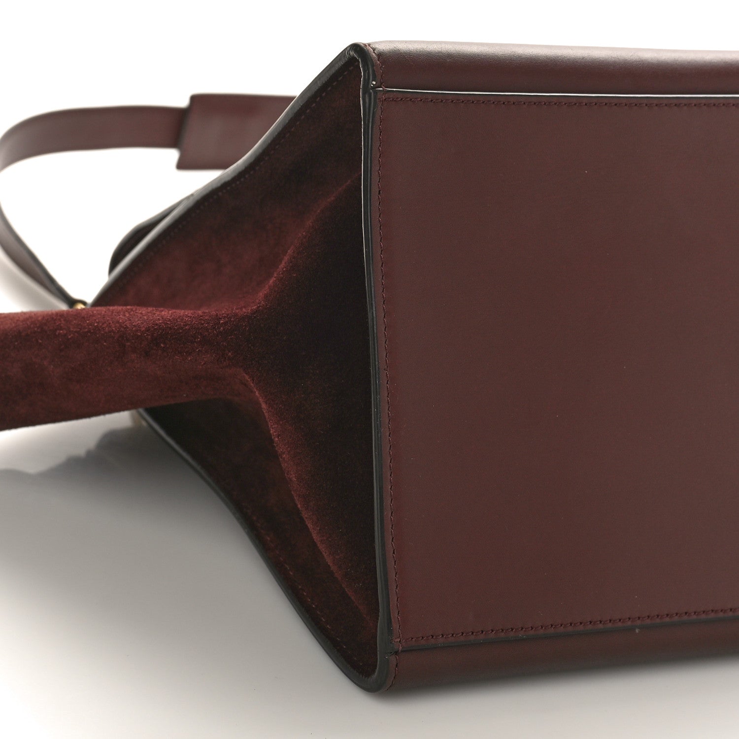 Celine Smooth Calfskin Suede Medium Trapeze Burgundy 7 of 10