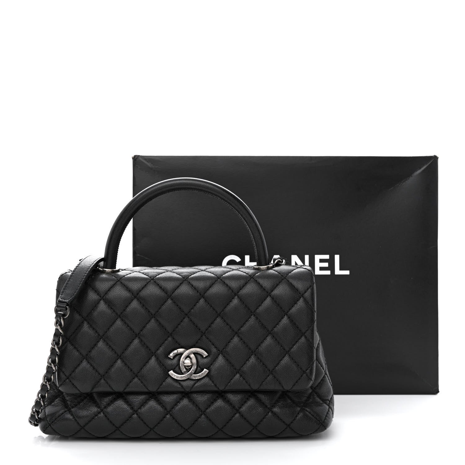 Chanel Caviar Quilted Small Coco Handle Flap Black 12 of 12