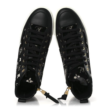 Louis Vuitton Velvet Monogram Stellar Sneakers 38.5 Black White 6 of 13