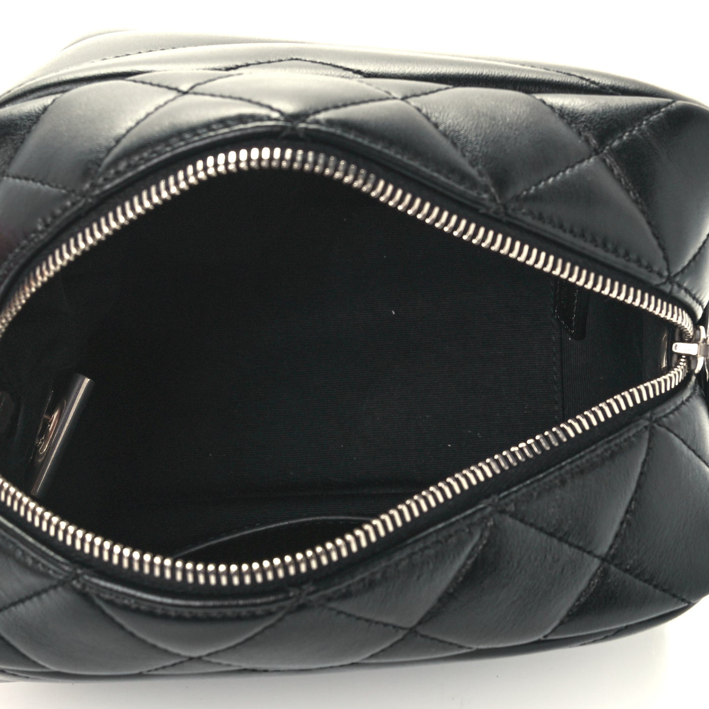 Calfskin Y Quilted Monogram Small Loulou Bowling Bag Black