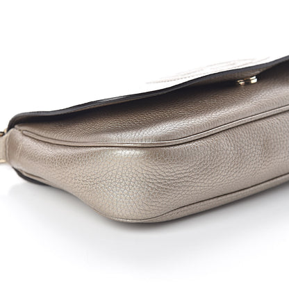 Gucci Metallic Pebbled Calfskin Medium Soho Flap Crossbody Golden Beige 8 of 9