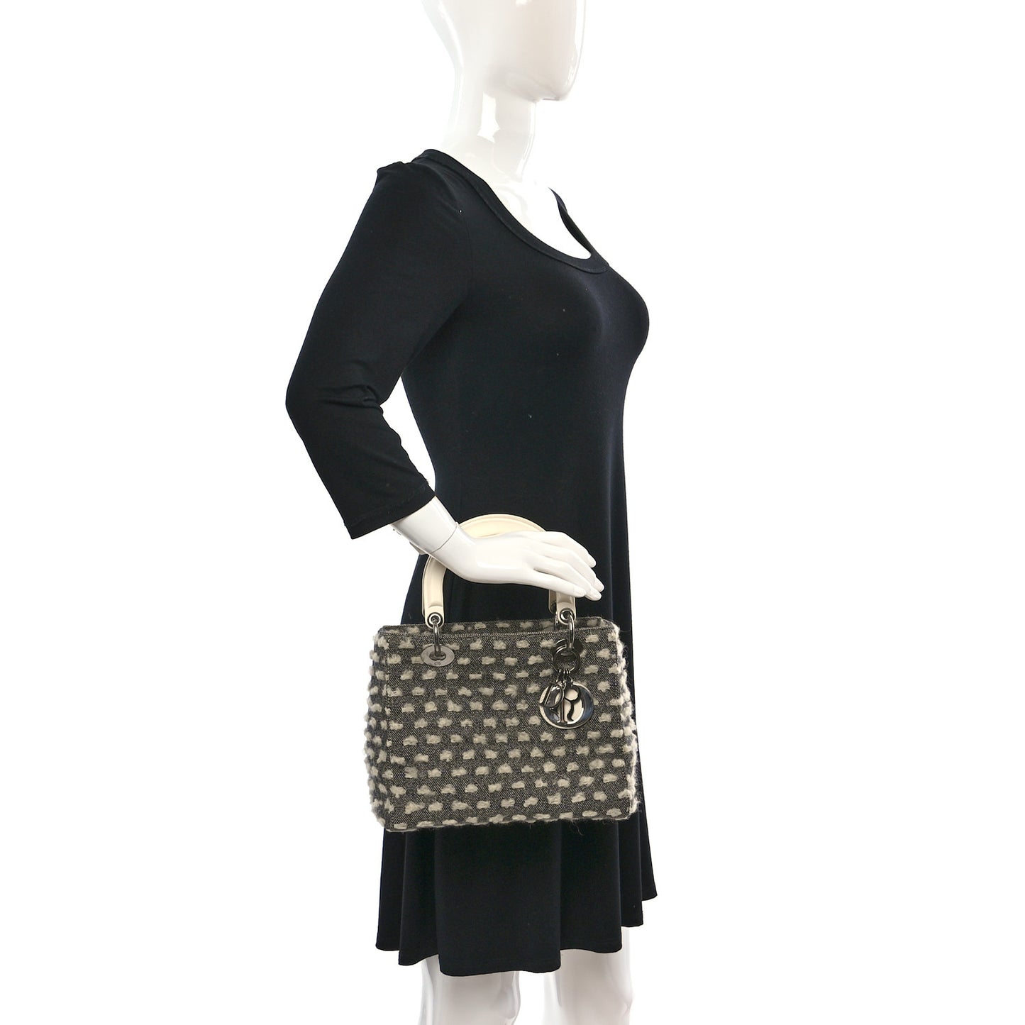 Wool Medium Lady Dior Grey