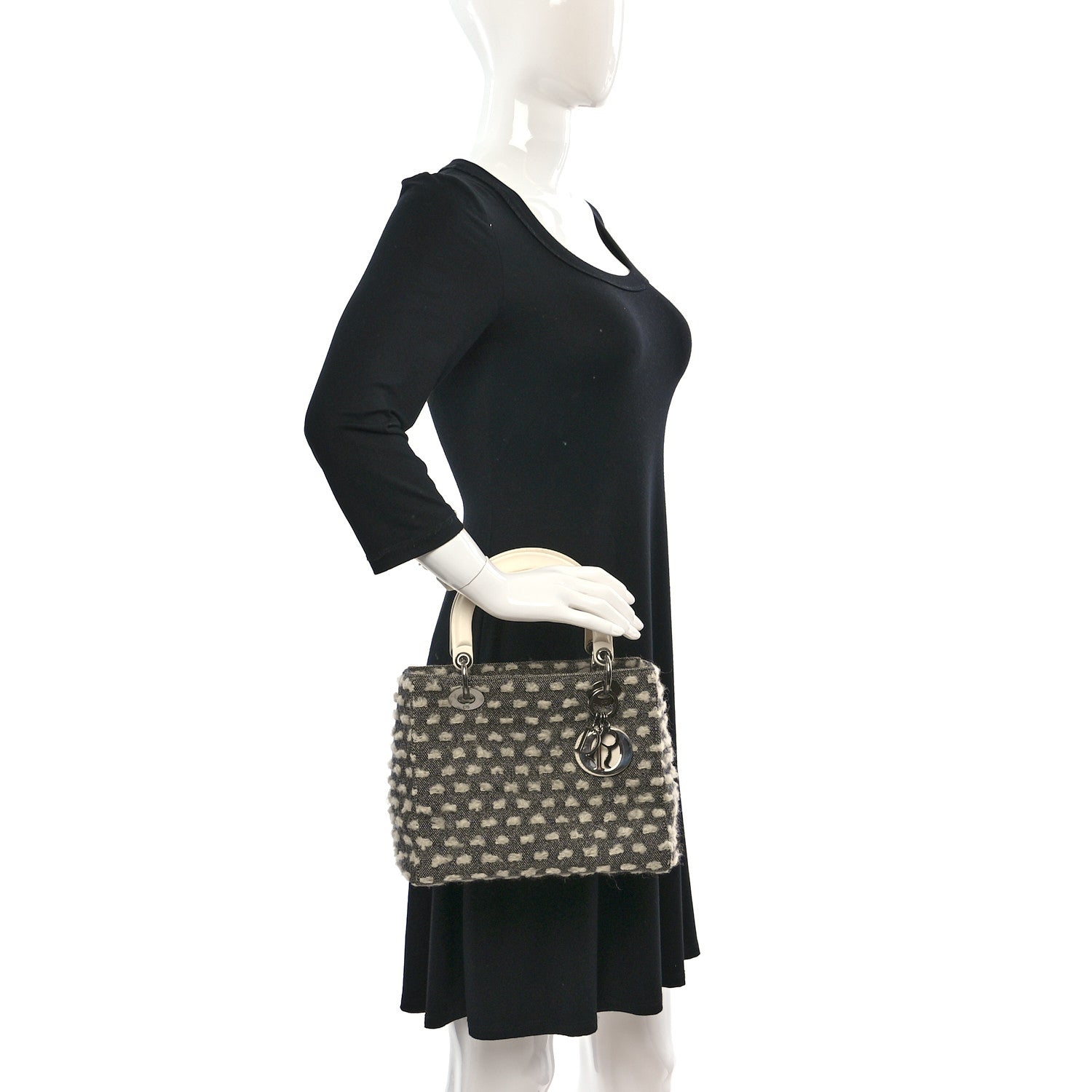 Christian Dior Wool Medium Lady Dior Grey 2 of 12