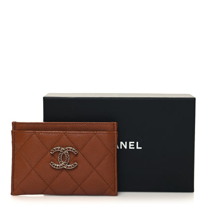 Chanel Shiny Caviar Quilted Strass Quilted Crystal Card Holder 10 of 10