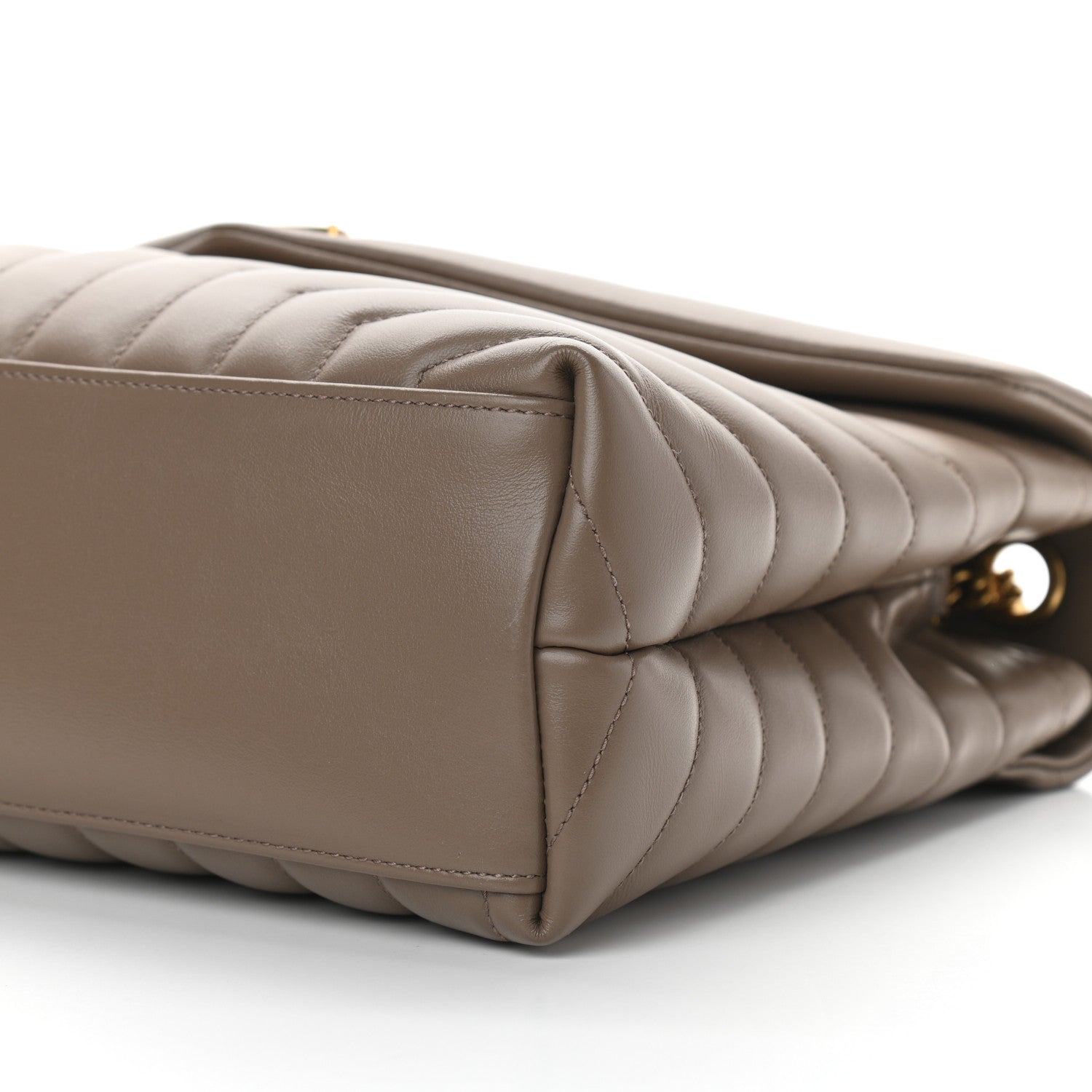 Saint Laurent Calfskin Y Quilted Monogram Medium Loulou Chain Satchel Dark Latte 9 of 9
