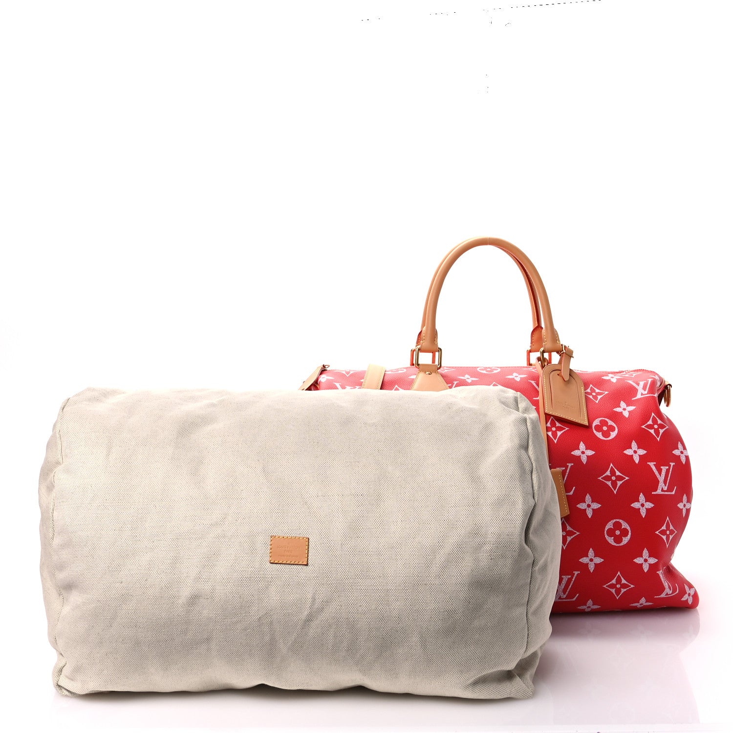 Louis Vuitton Calfskin Monogram Speedy P9 Bandouliere 50 Red 3 of 15