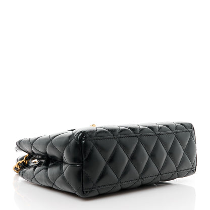 Chanel Shiny Aged Calfskin Quilted Nano Kelly Shopper Black 4 of 11