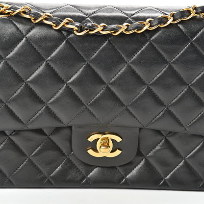Chanel Lambskin Quilted Medium Double Flap Black 9 of 17