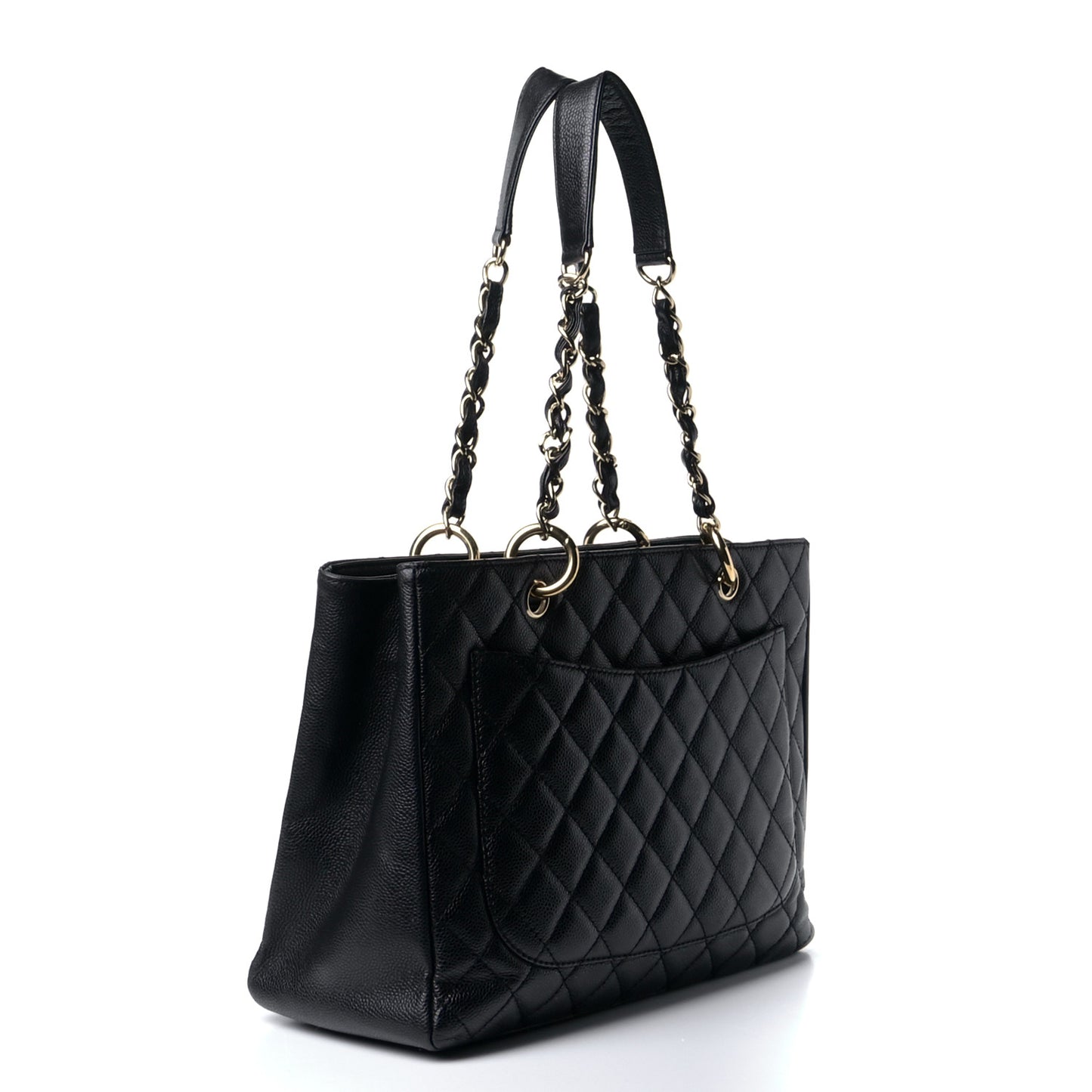 Caviar Quilted Grand Shopping Tote GST Black
