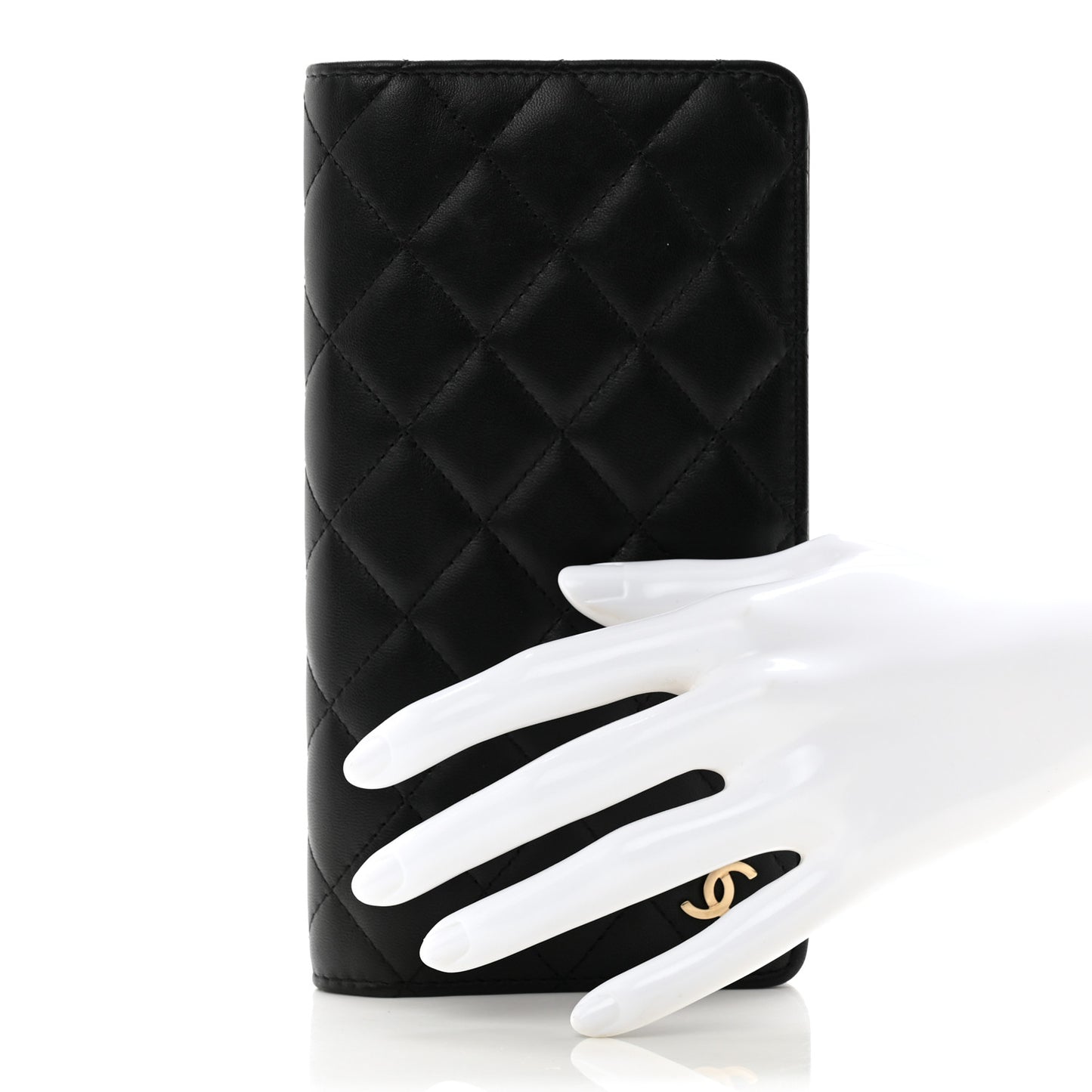 Lambskin Quilted Medium Agenda Cover Black