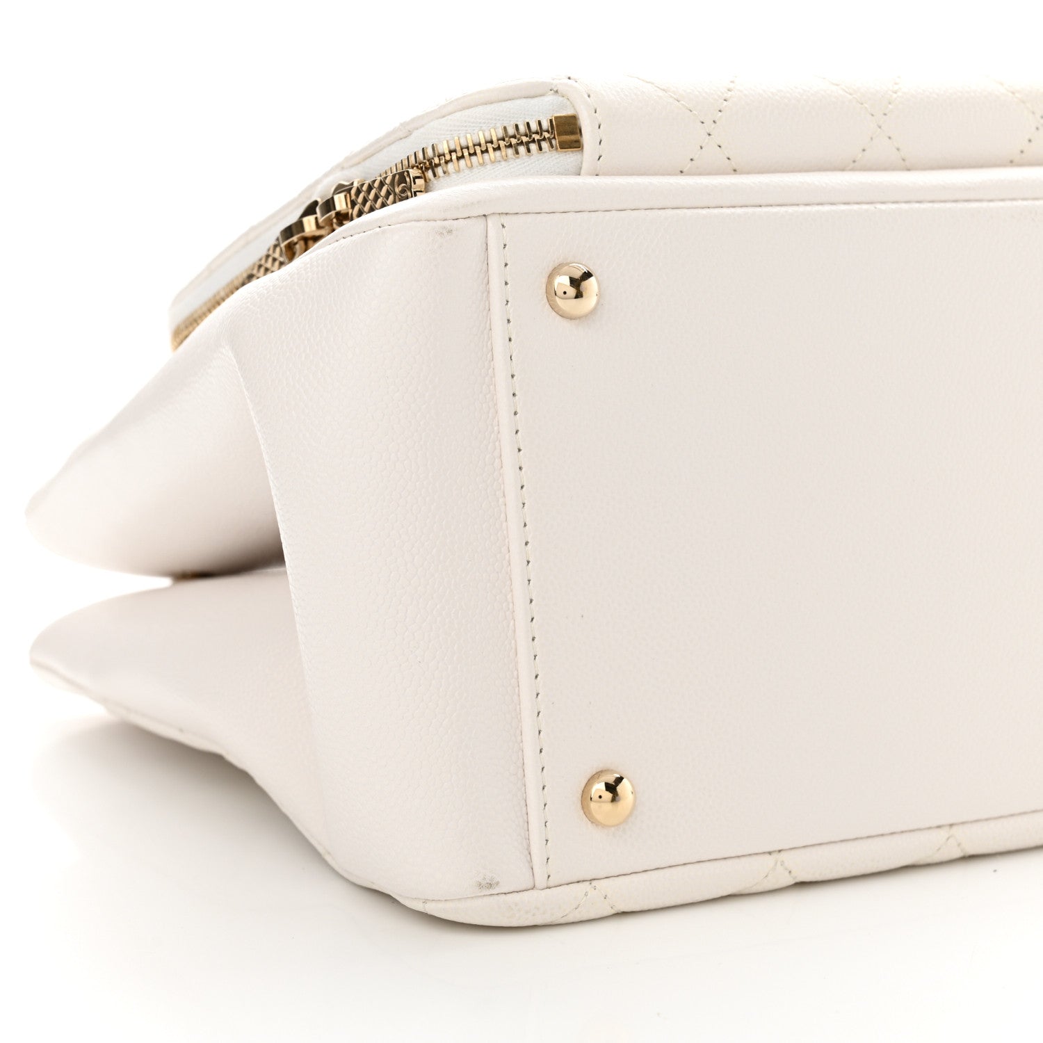 Chanel Caviar Quilted Small Business Affinity Shopping Bag White 9 of 13