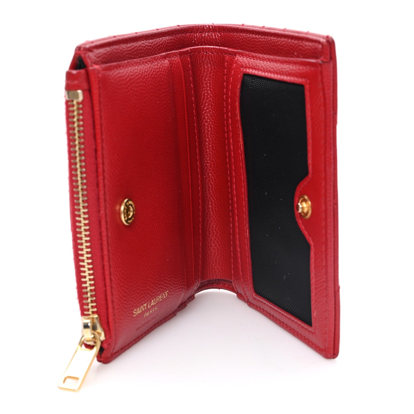 Grain De Poudre Matelasse Chevron Monogram Zipped Card Case Rouge Eros