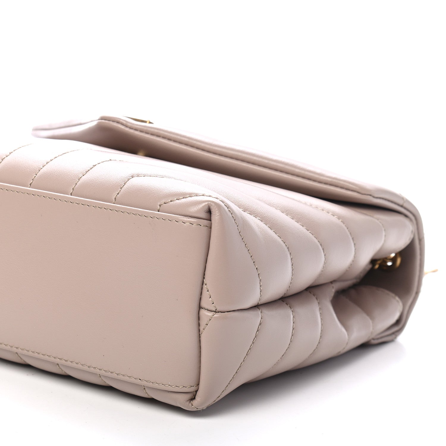 Saint Laurent Calfskin Y Quilted Monogram Small Loulou Chain Satchel Light Natural 9 of 9