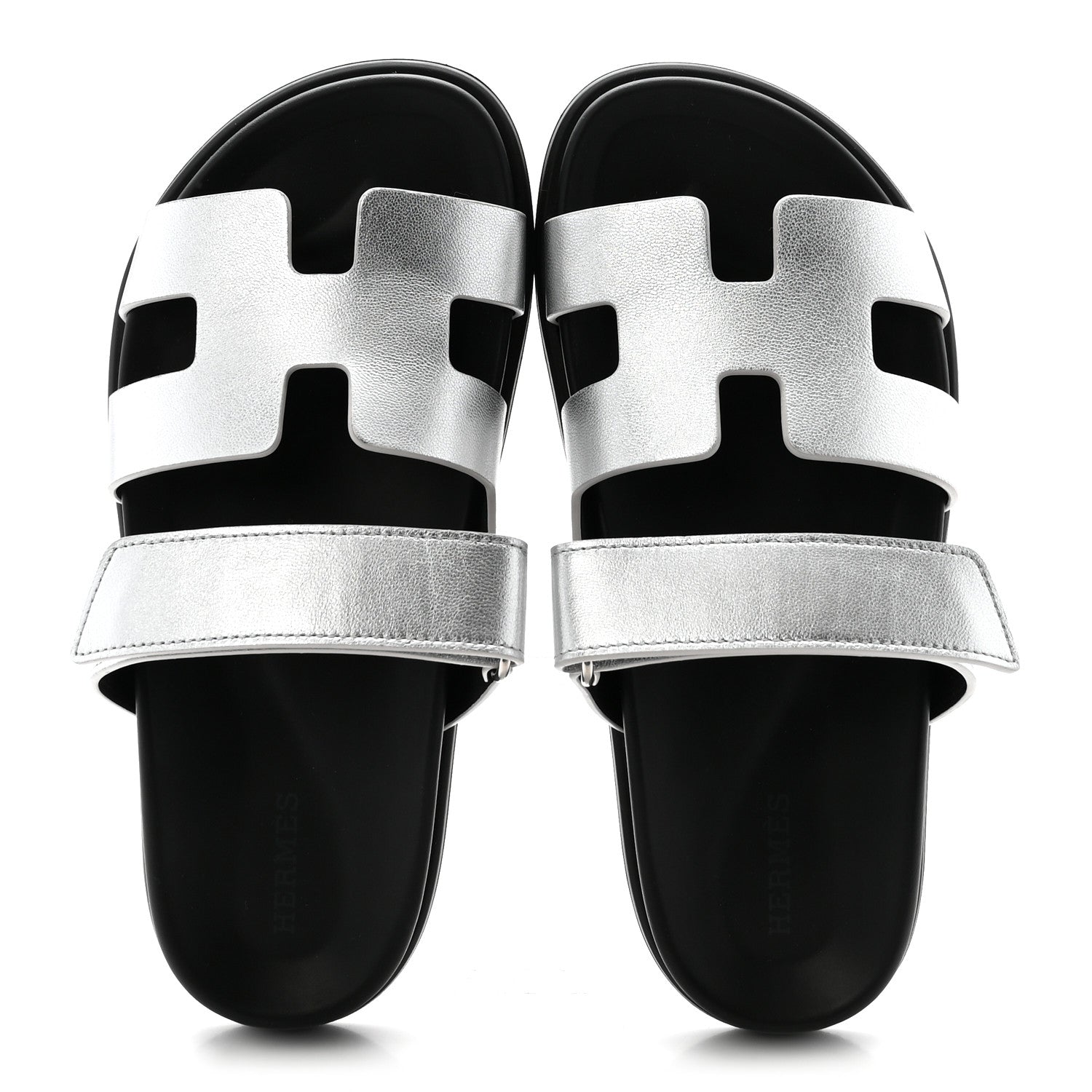 Hermes Metallic Goatskin Womens Chypre Sandals 36 Argent 2 of 9