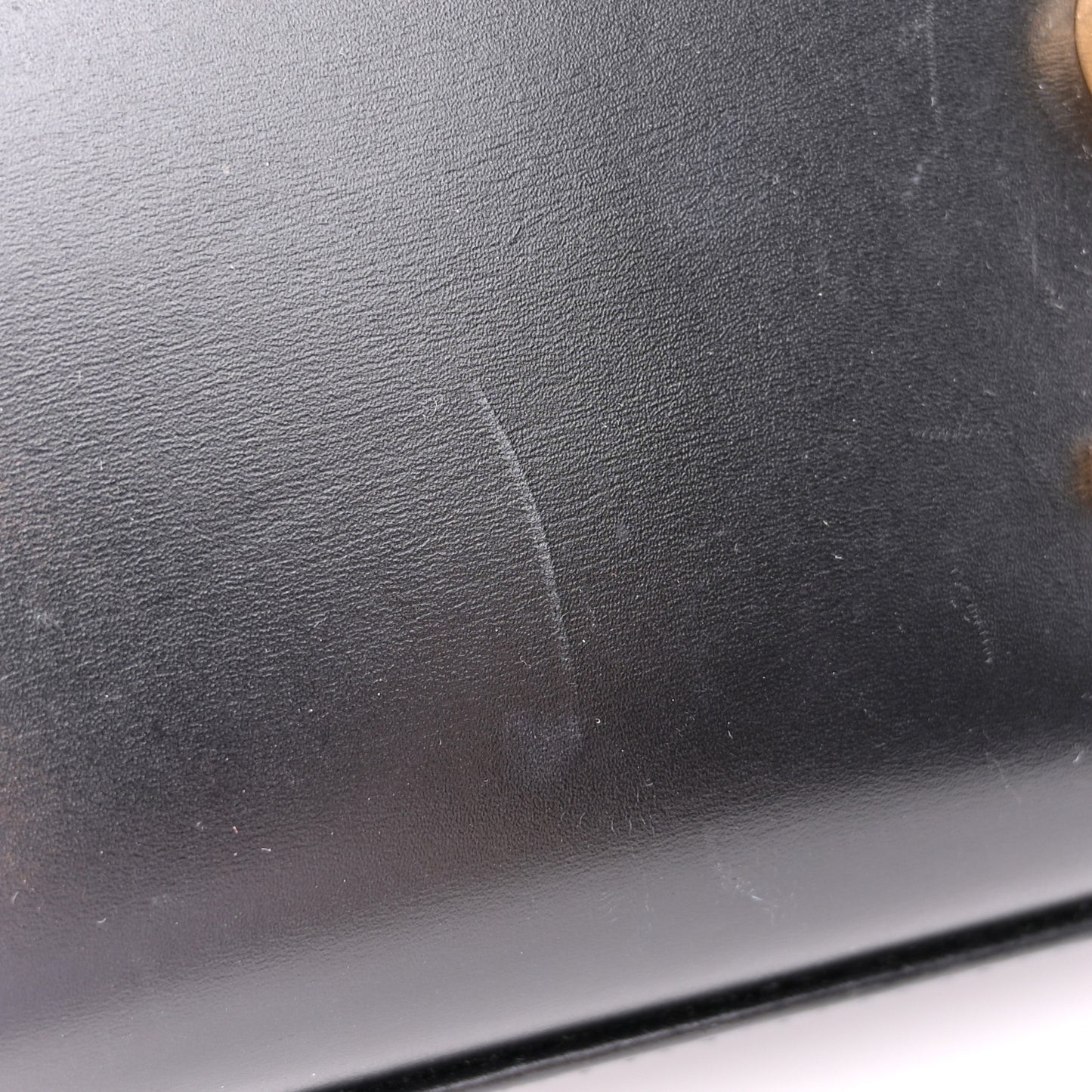 Smooth Calfskin Medium Classic Monogram Cassandra Top Handle Black Rouge Legion