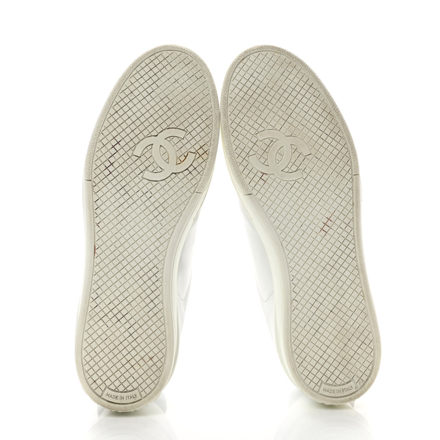 Calfskin CC Womens Sneakers 37.5 White