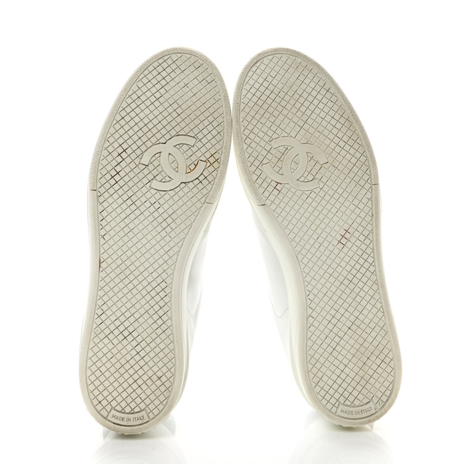 Chanel Calfskin CC Womens Sneakers 37.5 White 5 of 9