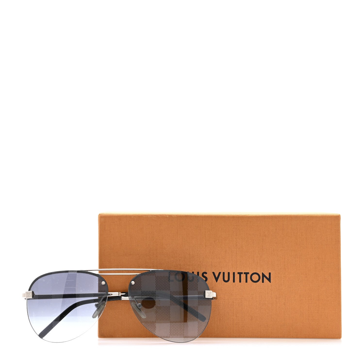 Louis Vuitton Damier Clockwise Sunglasses Z1271E Silver 1789638
