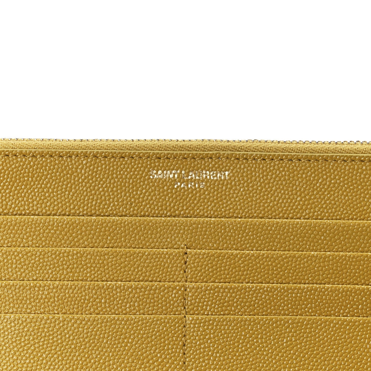 Saint Laurent Grain De Poudre Monogram Uptown Wallet Olive 7 of 12
