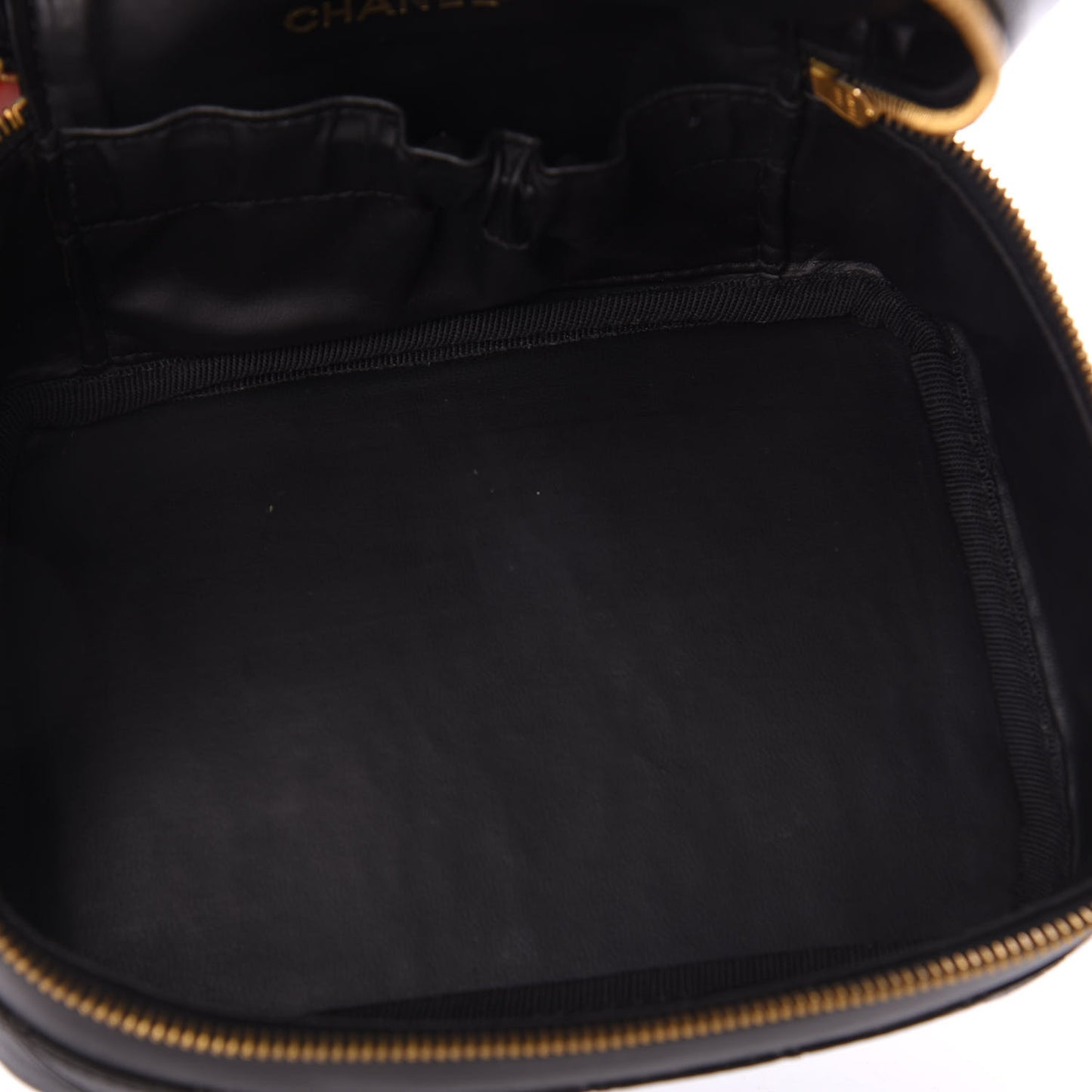Lambskin Vanity Cosmetic Case Black