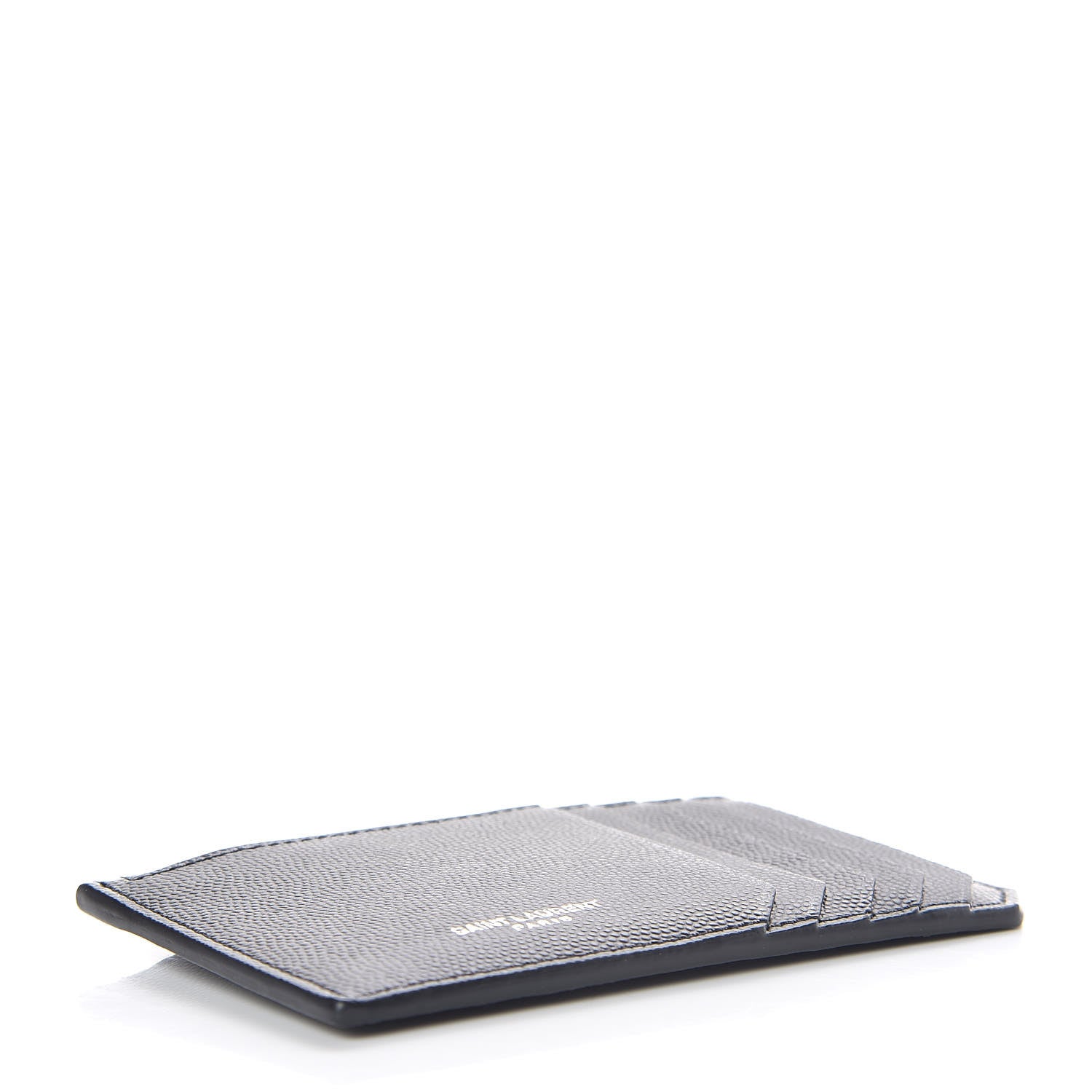 Saint Laurent Grained Calfskin 5 Fragments Zip Pouch Card Holder Black 4 of 7