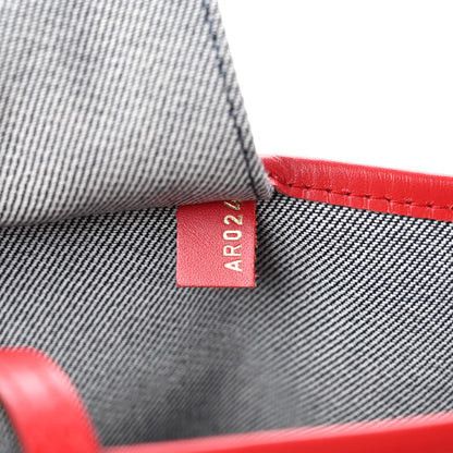 Louis Vuitton Denim Damier Monogram Patchwork Neverfull Blue Rouge 8 of 12