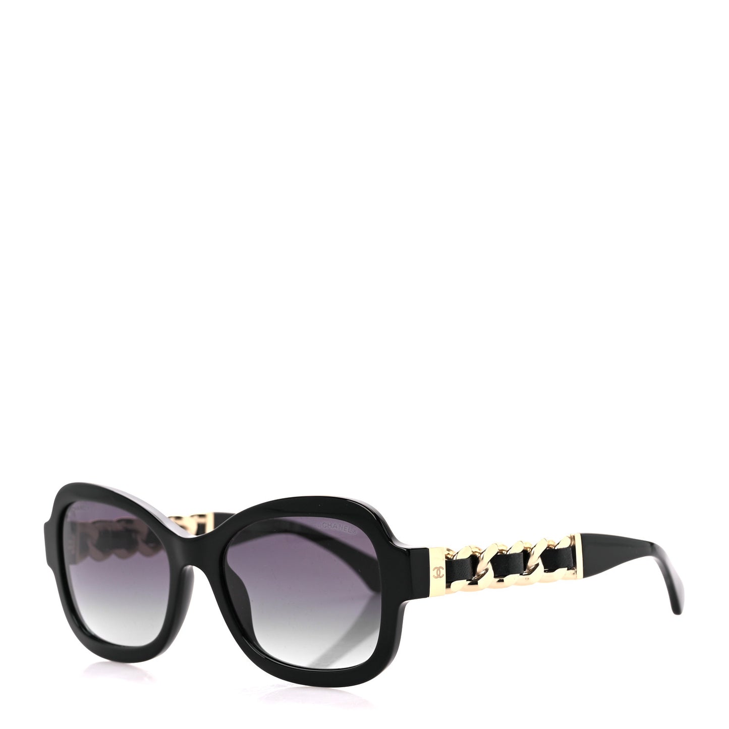 Acetate Chain Sunglasses 5465-Q Black