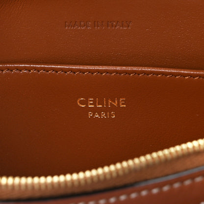 Celine Shearling Calfskin Cuir Triomphe Mini Camera Shoulder Bag Natural Tan 6 of 11