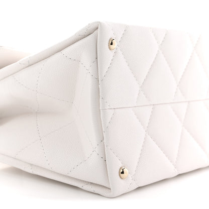 Chanel Caviar Quilted Medium Retro Twist Top Handle Flap White 9 of 11