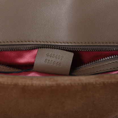 Gucci Velvet Matelasse Small GG Marmont Shoulder Bag Taupe 7 of 10