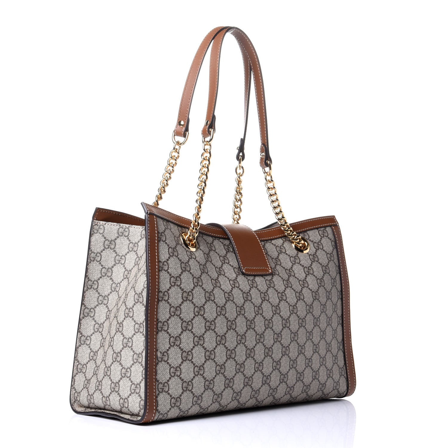Gucci GG Supreme Monogram Medium Padlock Tote Beige Cuir 2 of 9