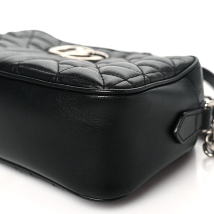 Gucci Calfskin Matelasse Aria Small GG Marmont Chain Shoulder Bag Black 10 of 11