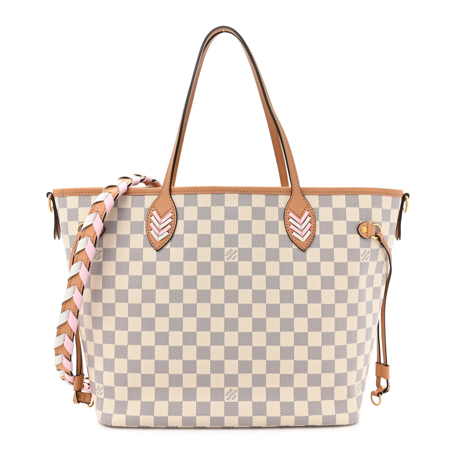 Damier Azur Braided Neverfull MM Orange