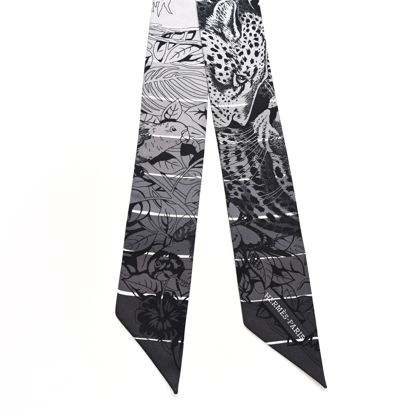 Silk Jungle Love Rainbow Twilly Gris Black White