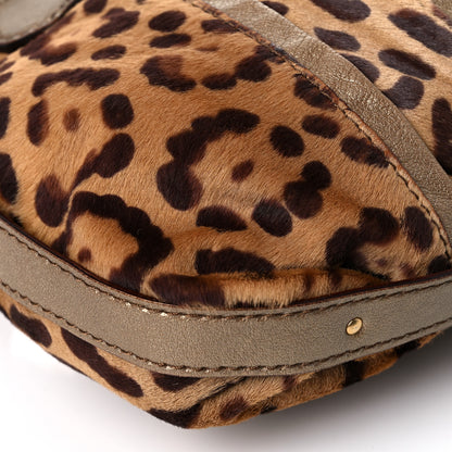 Valentino Garavani Calf Hair Leopard Print Shoulder Bag Gold 9 of 24