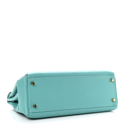 Hermes Togo Kelly Retourne 32 Bleu Atoll 3 of 9