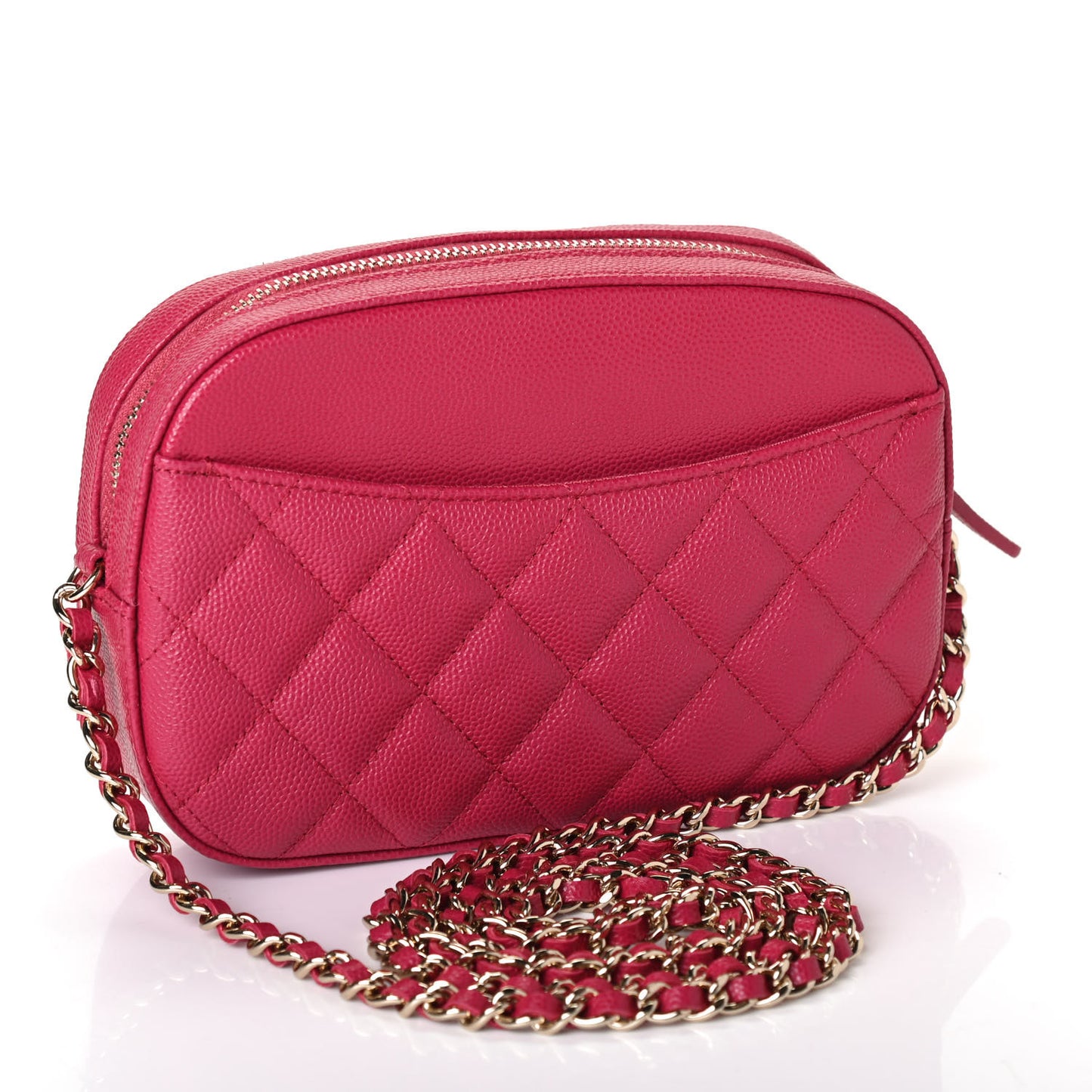 Caviar Quilted Camera Case Dark Pink