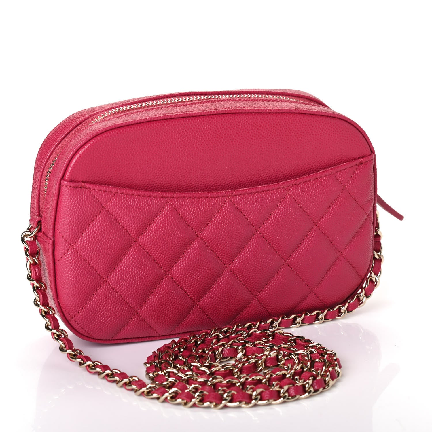Chanel Caviar Quilted Camera Case Dark Pink 2 of 4