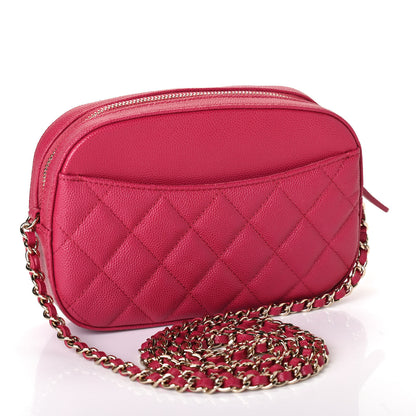 Chanel Caviar Quilted Camera Case Dark Pink 2 of 4