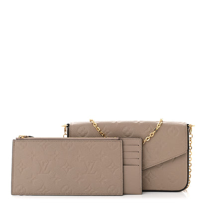 Louis Vuitton Empreinte Pochette Felicie Chain Wallet Tourterelle 3 of 11