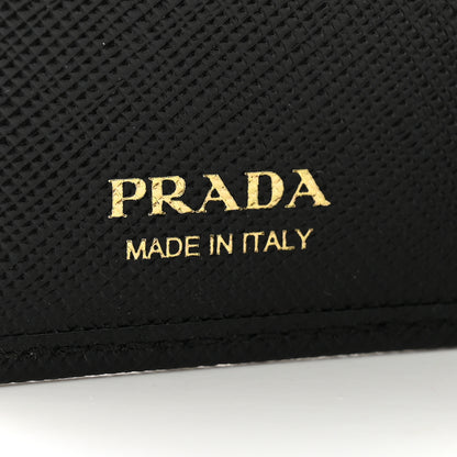 Prada Saffiano Metal Bi-Fold Wallet Black 6 of 8