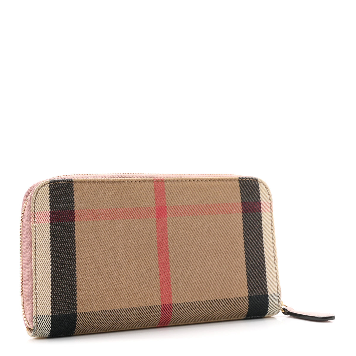 Burberry Grainy Calfskin House Check Elmore Zip Around Wallet Mauve Pink 3 of 9