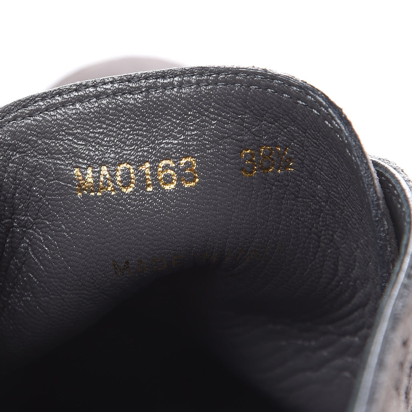 Monogram Embossed Suede Frosty Wedge Low Boots 38.5 Dark Grey