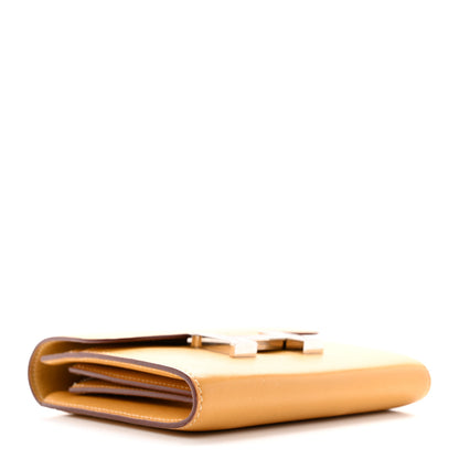 Hermes Tadelakt Lizard Constance Short Wallet Paille Ficelle 4 of 13