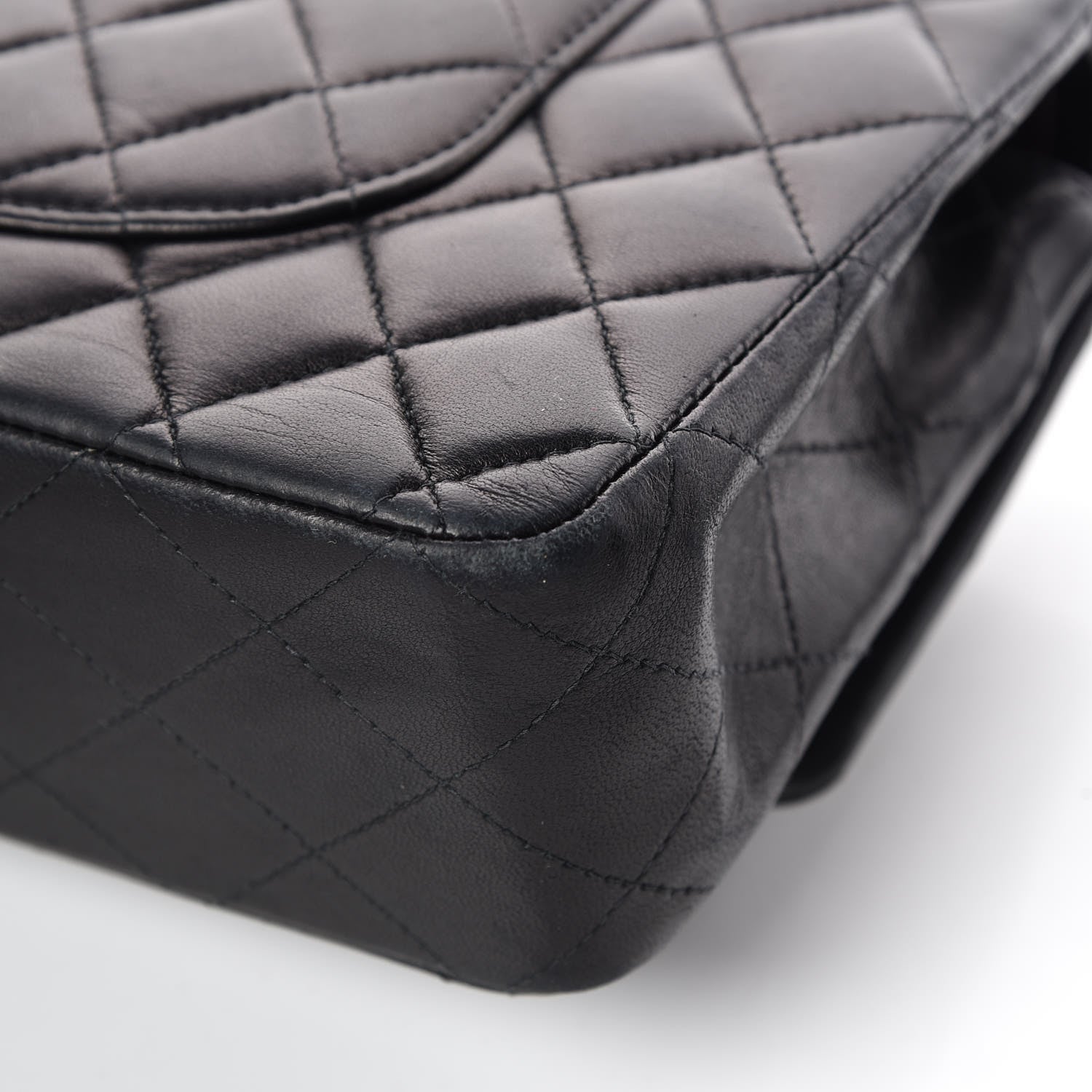 Chanel Lambskin Quilted Medium Double Flap Black 15 of 16