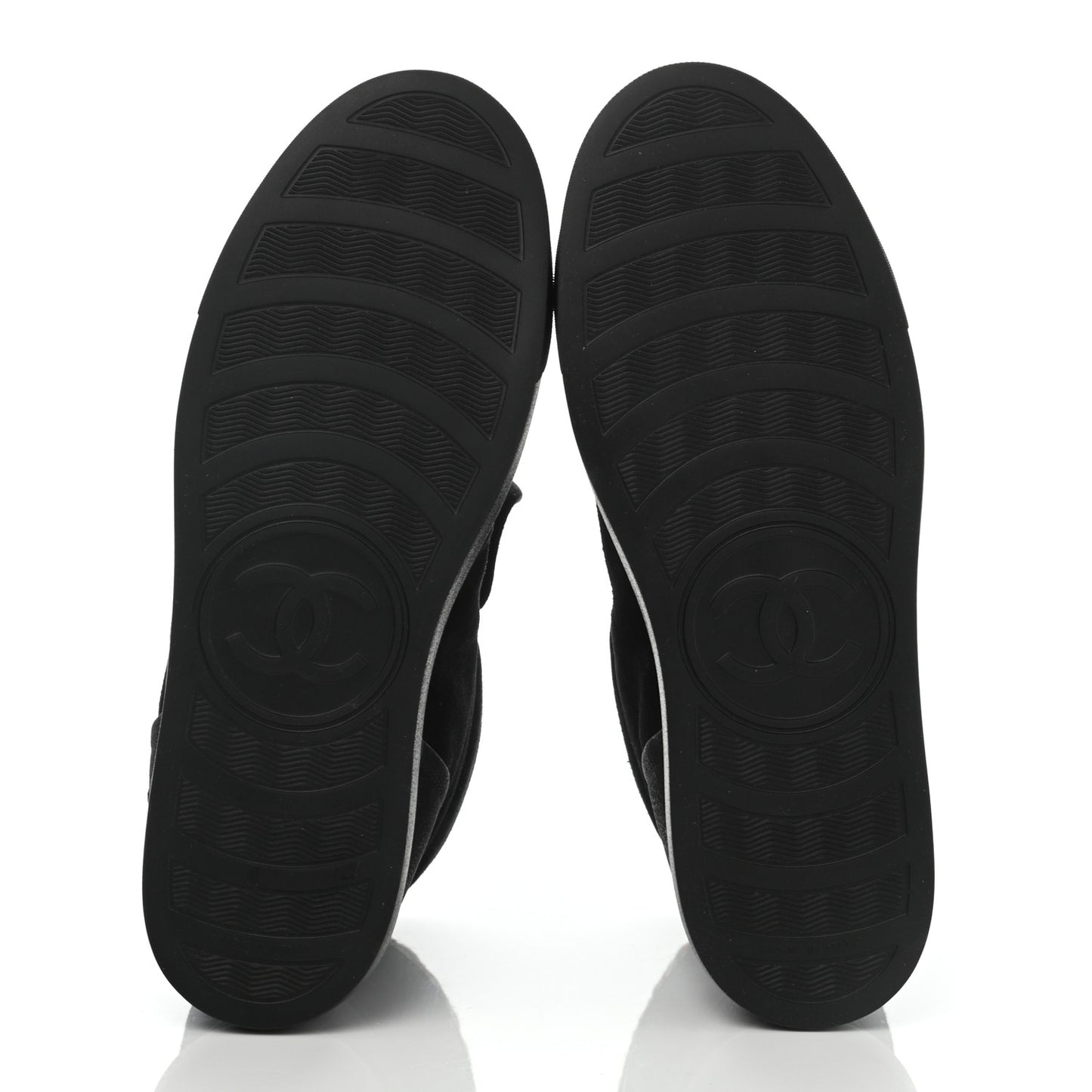 Suede Calfskin Goatskin Tweed High Top Sneakers 40.5 Black
