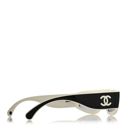 Chanel Acetate Cat Eye Sunglasses 6057 Black White 4 of 8